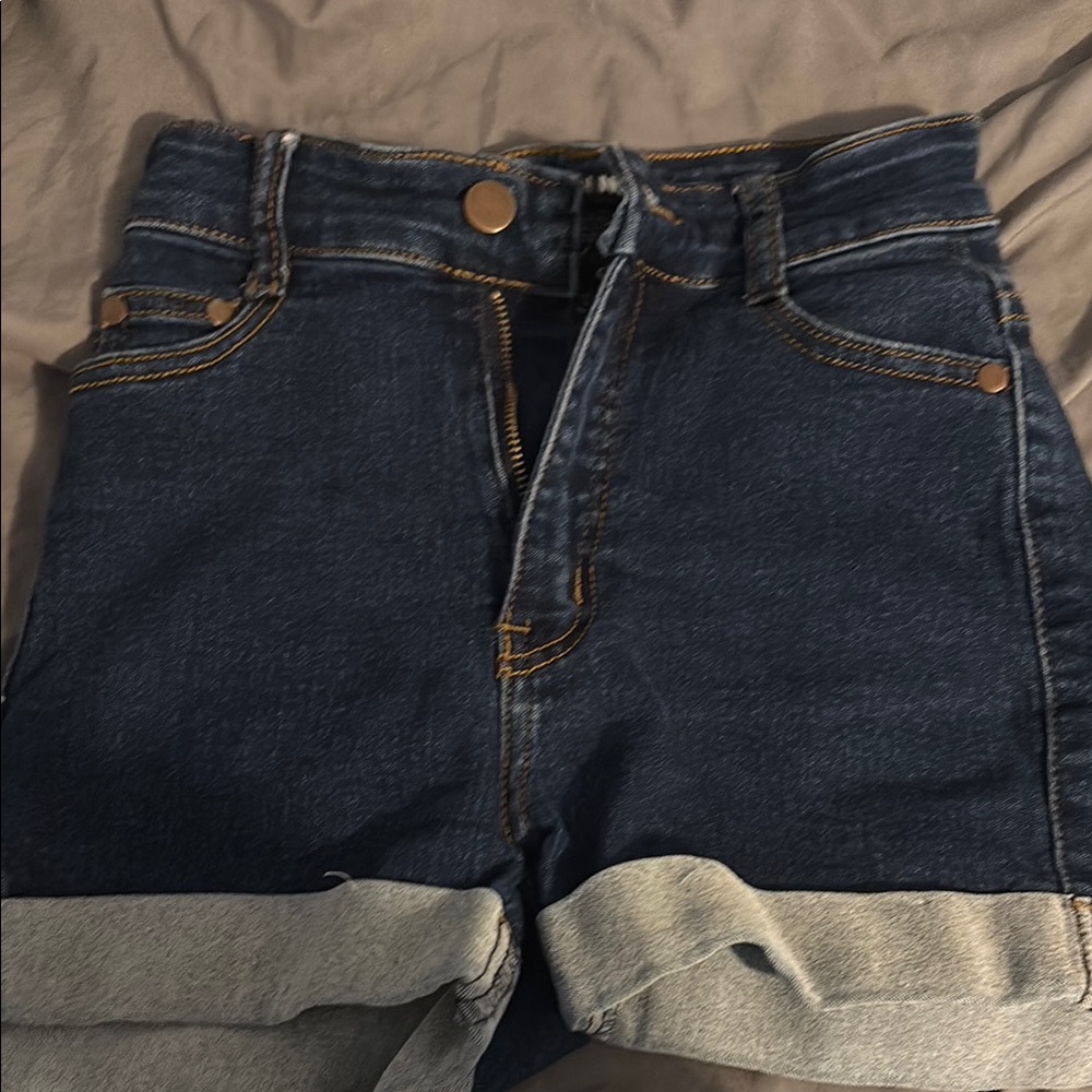 Fashion Nova Dark Blue Jean Shorts